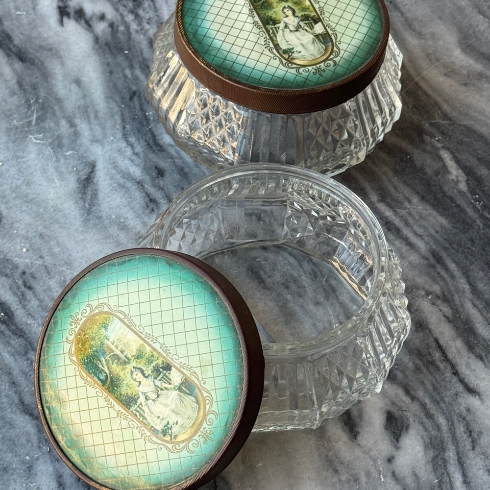 Victorian Glass Powder Jars - Picture 5 of 6
